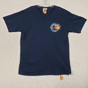 Pirana‎ Joe Mens T-Shirt Cancun Graphic Large Navy Blue Souvenir Tee EUC Y2K